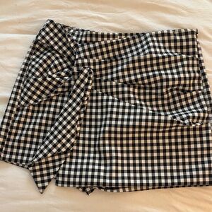 Zara Black and White Checkered Women's Skort